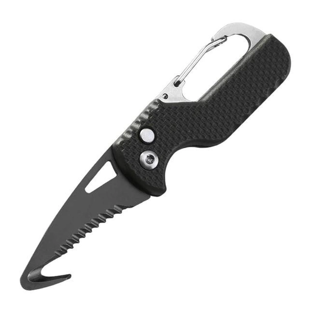 Брелок-нож для ключей и распаковки 108 мм Черный с черным лезвием (sv101331b) - изображение 1