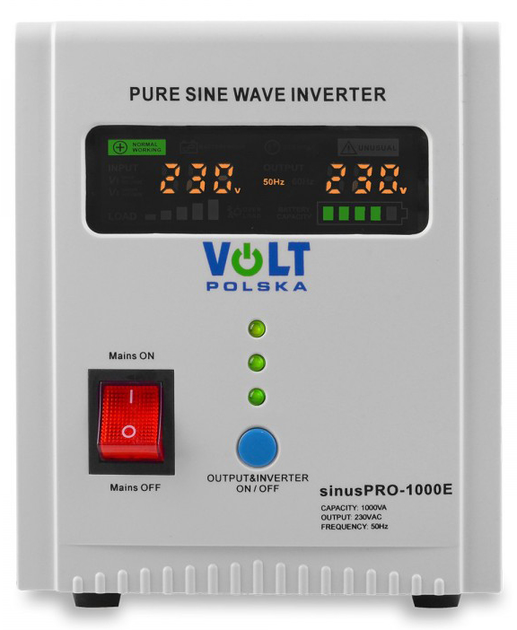 UPS Volt Polska SINUS PRO 1000 E 12/230V 700/1000W (3SP091012E) - obraz 3