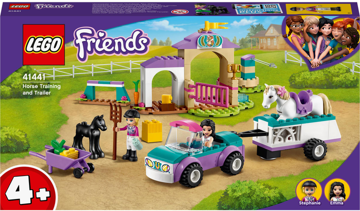 Zestaw klocków LEGO Friends Szkółka jeździecka i przyczepa dla konia 148 elementów (41441) - obraz 1