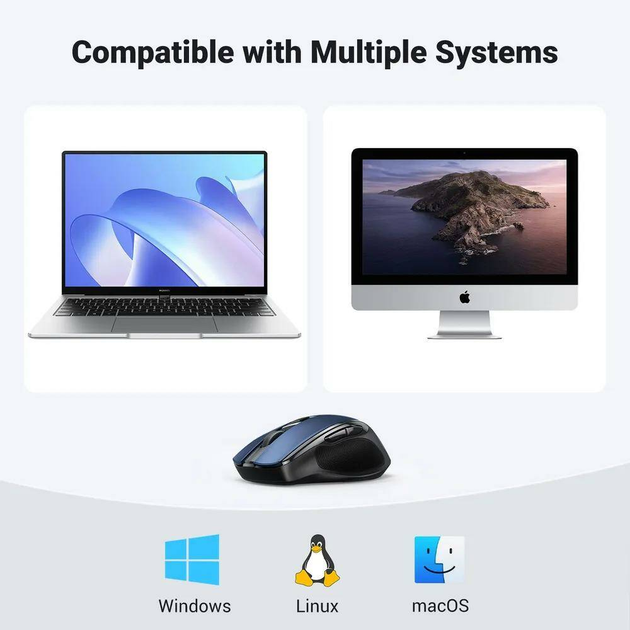 Мышь Ugreen MU006 Ergonomic Wireless Blue (UGR-15064) - изображение 2