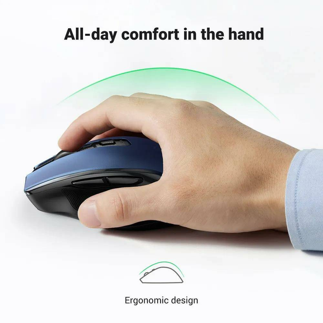 Мышь Ugreen MU006 Ergonomic Wireless Blue (UGR-15064) - изображение 7