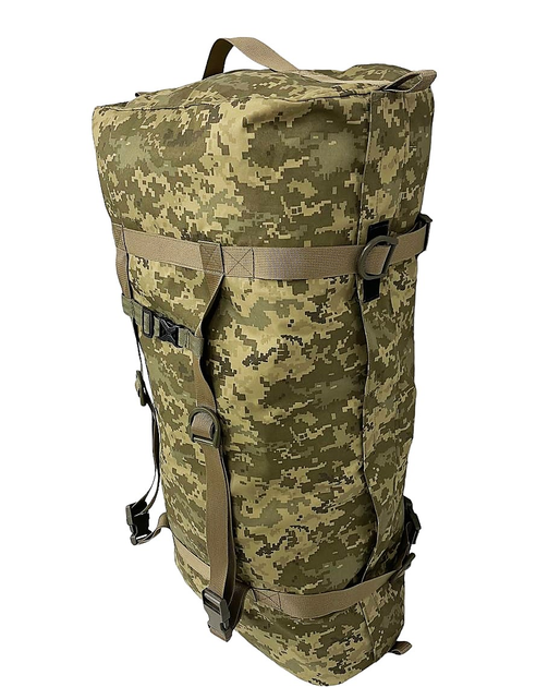 Баул рюкзак военный транспортный непромокаемый 130 л, пиксель - изображение 2