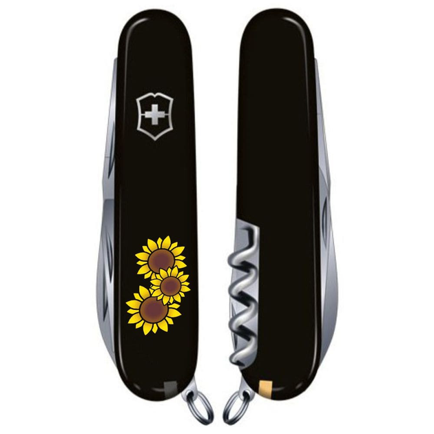 Нож складной 91 мм, 12 функций Victorinox SPARTAN UKRAINE Черный/Подсолнухи - изображение 2