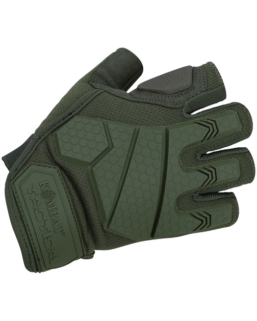 Тактические перчатки KOMBAT UK защитные перчатки без пальцев XL оливковый (SK-kb-aftg-olgr-xl) - изображение 1