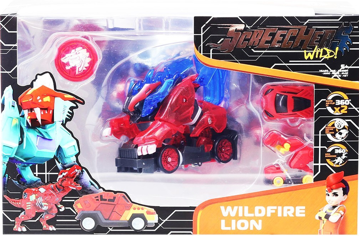 Машинка-трансформер Скричер Screechers Wild WILDFIRE LION S4 L3S ...