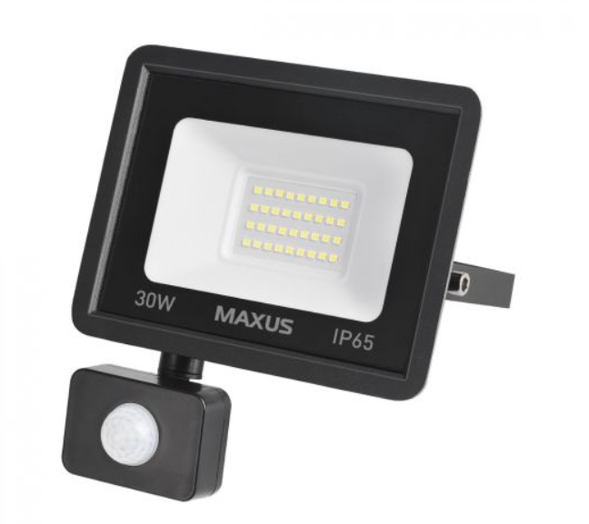 Прожектор з датчиком руху MAXUS FL-04 30W 5000K sensor - Фото 2 Прожектор з датчиком руху MAXUS FL-04 30W 5000K sensor - зображення 2
