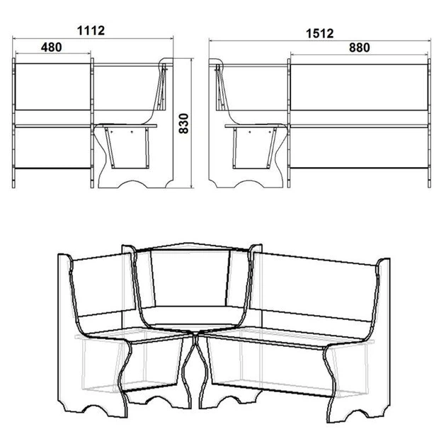 Кухонный уголок Компанит Кипр материал ткани Винил торонто Нимфея Альба ...
