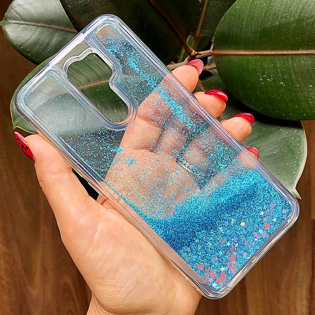 Чохол Glitter для Xiaomi Redmi 9 бампер силіконовий акваріум Синій Без бренду - зображення 2