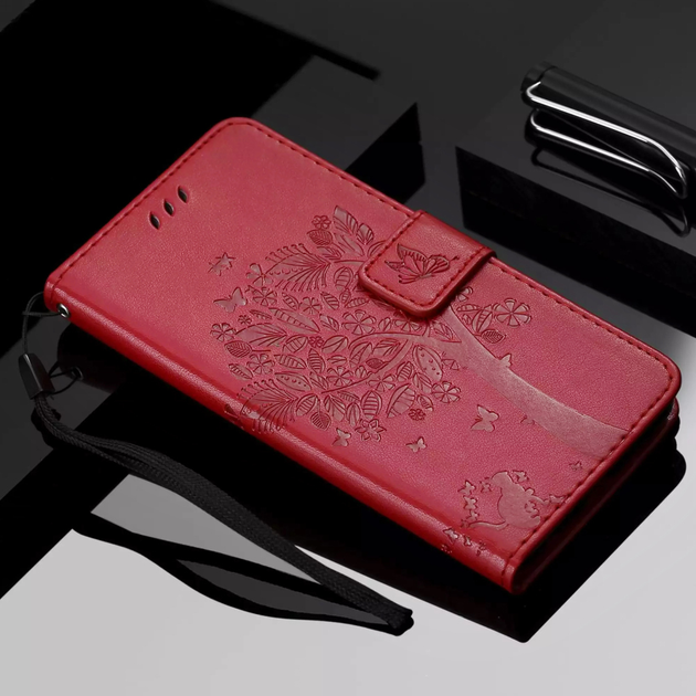 Чехол книжка Vivo Y21 Кот и Дерево Red (30467-2D) – фото, отзывы ...