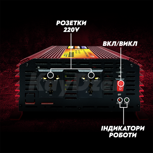 Преобразователь напряжения Power Inverter 2000 / 4000 Ватт инвертор 2000W / 4000W с модифицированным синусом автомобильный инвертор 2 квт - изображение 3