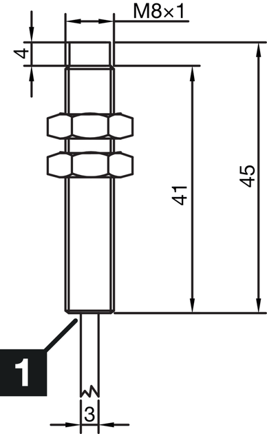Индуктивный датчик М8, 200mA, PNP/NC, кабель 2m, Sn = 2mm, 1000Hz, L = 45mm, 213251 INS-M08-N02PO-2C Di-soric - Фото 2 Индуктивный датчик М8, 200mA, PNP/NC, кабель 2m, Sn = 2mm, 1000Hz, L = 45mm, 213251 INS-M08-N02PO-2C Di-soric - изображение 2
