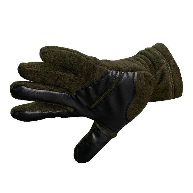 Тактичні рукавиці флісові Olive Size M - изображение 1