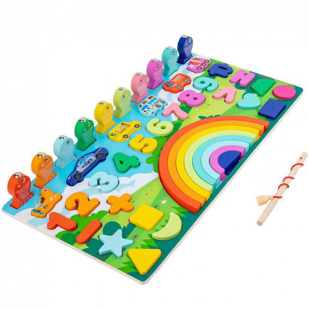 Деревянная игрушка Tree Toys развивающий центр магнитная рыбалка цифры рыбки (MD 1647) - изображение 2
