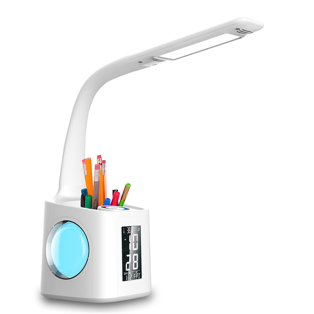 Настольная LED лампа VHG TX1882 с органайзером и таймером Pen Holder Time Display Table Lamp