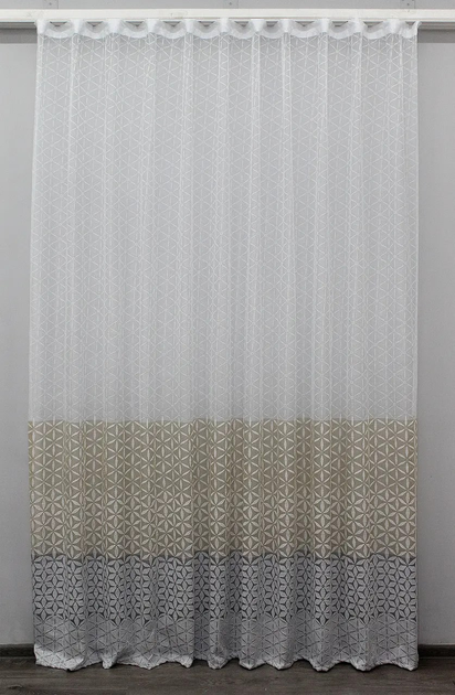 Акція на Тюль VR-Textil Greta Білий з бежево-сірим 270х300 см (40-901) від Rozetka