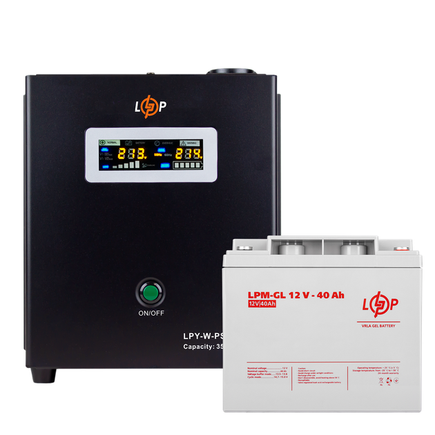 Комплект резервного питания для котла LP (LogicPower) ИБП + гелевая батарея (UPS W500 + АКБ GL 520W) - изображение 3