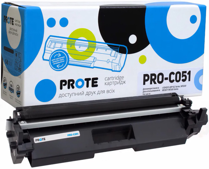 Тонер-картридж Prote совместимый аналог Canon 051 Black (PRO-C051 ...