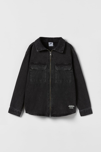 Джинсовая куртка для мальчика 8596 ZARA 164 см Черный 63669 – в ...