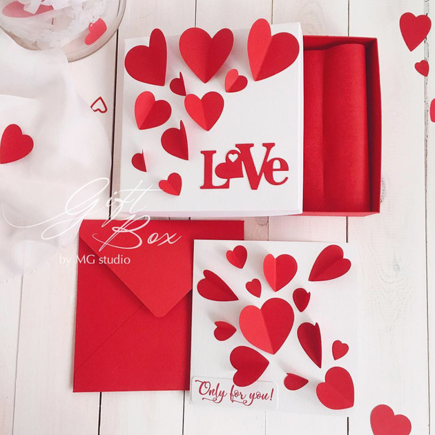 Gift box Valentine’s day красный Подарок на день влюбленных девушке ...