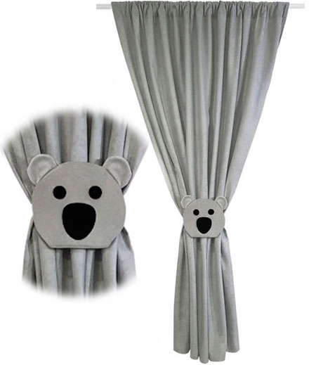 Штора для дитячої кімнати Eseli Grafit Koala 145 х 160 см (13163231752) графіт, 1шт - изображение 3