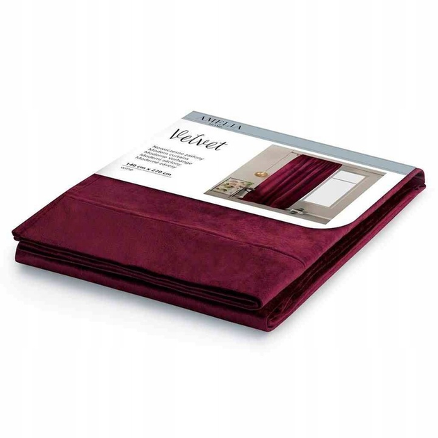 Штора блек-аут AmeliaHome Velvet 140 х 270 см (4251758670212) червоний оксамит - изображение 4