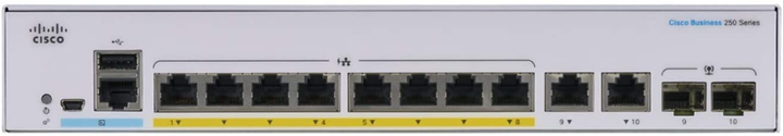 Комутатор Cisco CBS250-8P-E-2G-EU - зображення 1