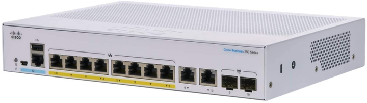 Комутатор Cisco CBS250-8PP-E-2G-EU - зображення 2