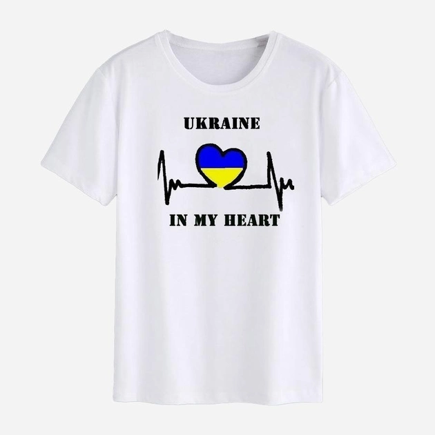 Акція на Футболка Love&Live Ukraine in my heart-2 LLP01597 XXL Біла від Rozetka