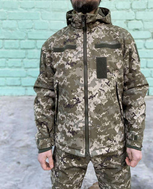 Куртка військова тактична демісезонна Софт Шелл Піксель 48-50 - зображення 1