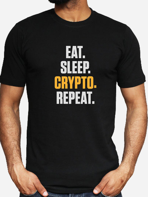 Акція на Футболка Love&Live Crypto. Repeat. LLP02005 XXXL Чорна від Rozetka