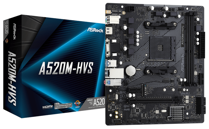 Материнська плата ASRock A520M-HVS (sAM4, AMD A520, PCI-Ex16) - зображення 5
