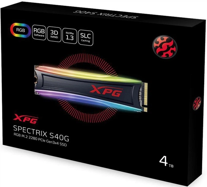 ADATA XPG Spectrix S40G 4TB M.2 2280 PCIe Gen3x4 3D NAND TLC (AS40G-4TT-C) - зображення 6