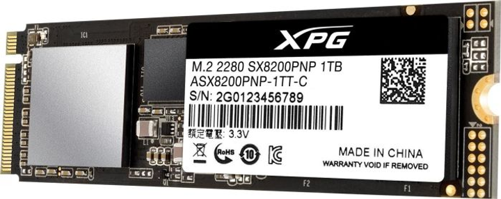 ADATA XPG SX8200 Pro 1 TB M.2 2280 PCIe Gen3x4 3D NAND TLC (ASX8200PNP-1TT-C) - obraz 2