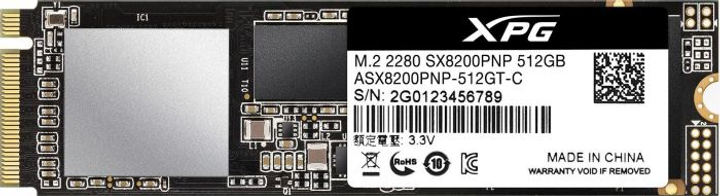 ADATA XPG SX8200 Pro 512GB M.2 2280 PCIe Gen3x4 3D NAND TLC (ASX8200PNP-512GT-C) - зображення 1