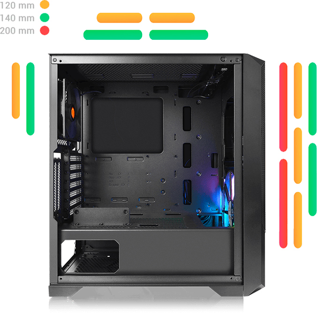 Thermaltake Commander G33 TG ARGB Mid-Tower Chassis Black (CA-1P3-00M1WN-00) - obraz 7