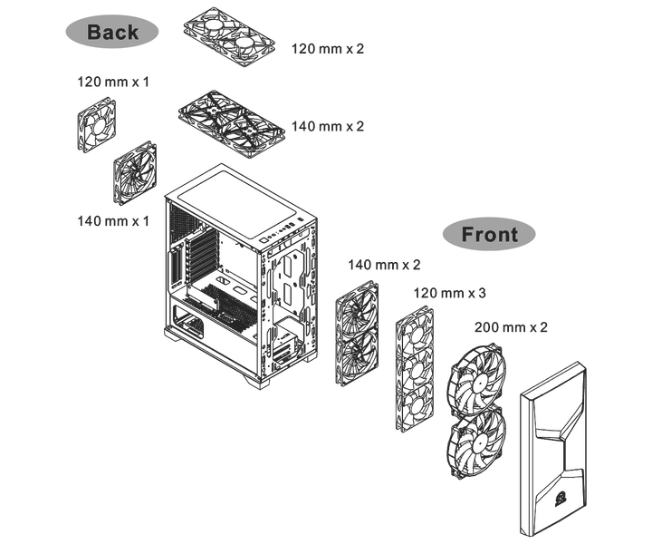 Thermaltake Commander G31 TG ARGB Mid-Tower Chassis Czarny (CA-1P1-00M1WN-00) - obraz 7