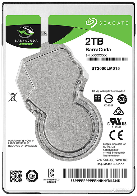 Жорсткий диск Seagate Barracuda 2TB 5400rpm 128MB ST2000LM015 2.5 SATAIII - зображення 3