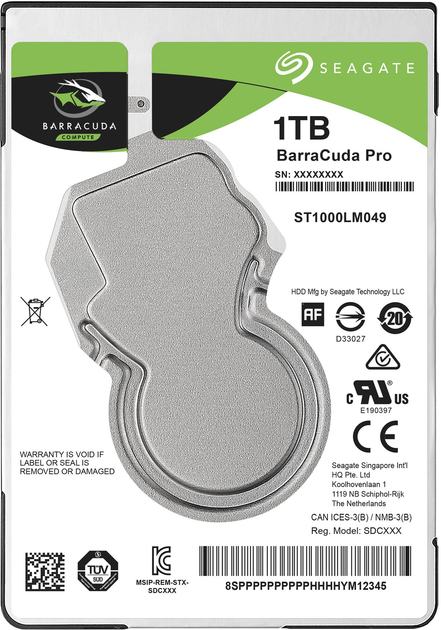 Dysk twardy HDD Seagate Barracuda Pro 1TB 7200rpm 128 MB ST1000LM049 2.5" SATA III - obraz 1