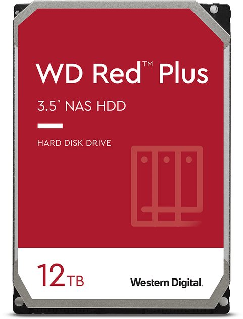 Жорсткий диск Western Digital Red Plus 12 TB 7200 rpm 256 MB WD120EFBX 3.5 SATA III - зображення 1