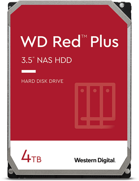 Жорсткий диск Western Digital Red Plus 4TB 5400rpm 128МB WD40EFZX 3.5 SATA III - зображення 1