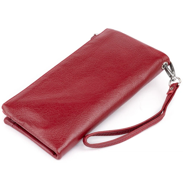 Гаманець-клатч зі шкіри з кишенею для мобільного ST Leather 19311 Бордовий - Фото 2 Гаманець-клатч зі шкіри з кишенею для мобільного ST Leather 19311 Бордовий - зображення 2