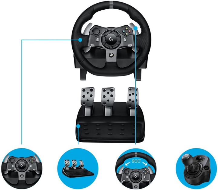Kierownica przewodowa Logitech G920 Driving Force PC/Xbox One Czarna (941-000123) - obraz 3