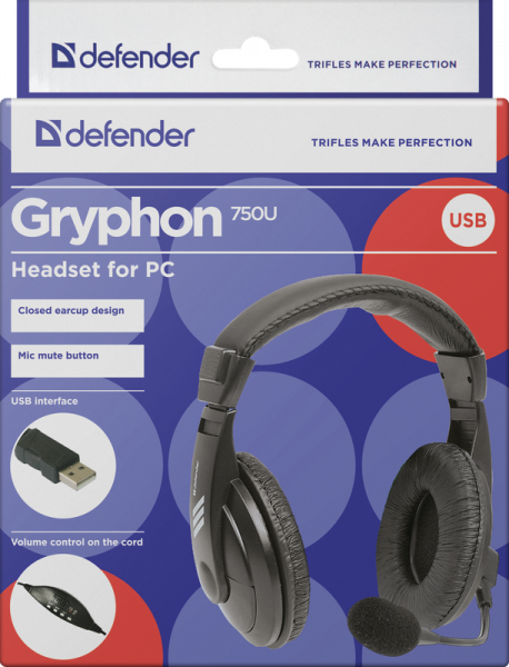 Навушники Defender Gryphon 750u Black (63752) - зображення 7