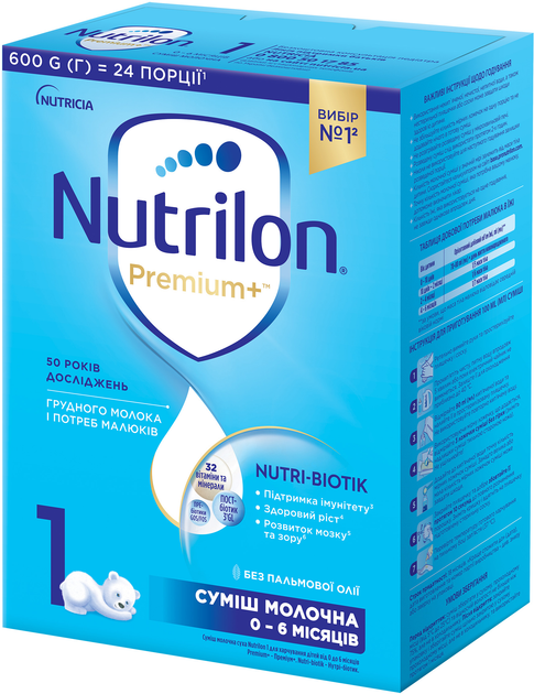 Упаковка смесей молочных Nutrilon Premium+ 1 600 г х 4 шт (4820226167020) - изображение 2