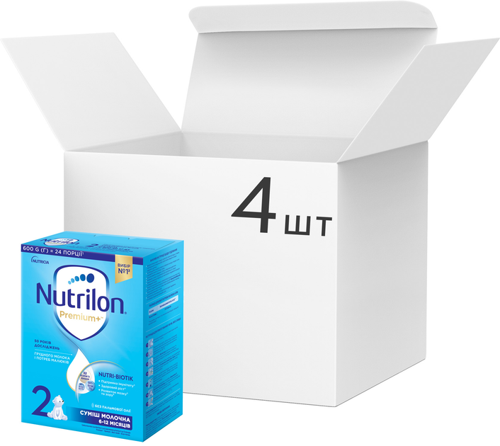 Упаковка смесей молочных Nutrilon Premium+ 2 600 г х 4 шт (4820226167013) - изображение 1
