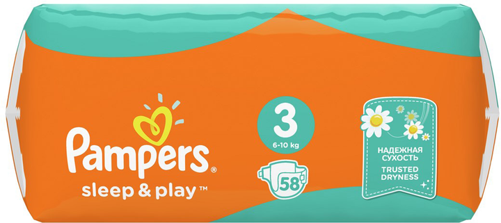 Підгузки Pampers Sleep & Play Розмір 3 (Midi) 6-10 кг 58 шт (4015400224211) - зображення 6