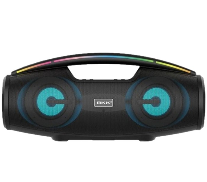 Портативная колонка BKK B100 Bluetooth с микрофоном Черная, портативная колонка с радио, AUX, micro USB, USB - изображение 1