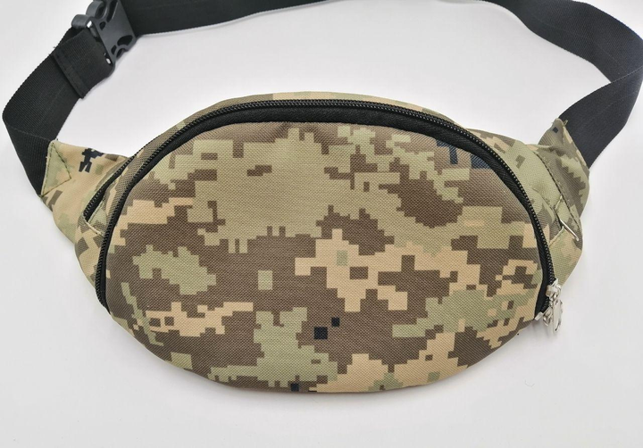 Военная поясная сумка бананка из текстиля тактическая пиксель - изображение 1