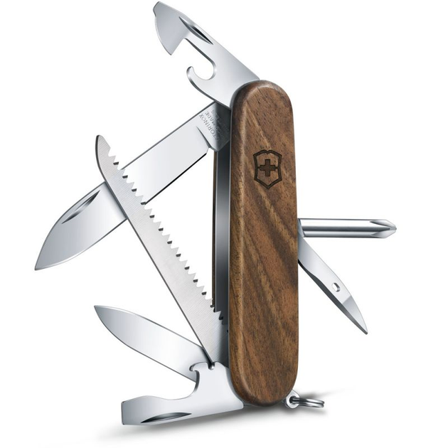 Ніж складаний швейцарський 91 мм/11 функцій Victorinox HIKER WOOD Горіх - зображення 2