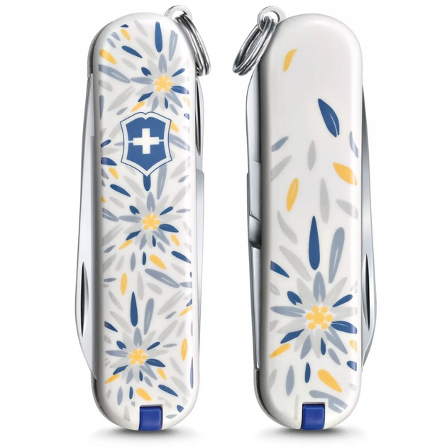 Нож складной швейцарский с чехлом 58 мм/7 функций Victorinox CLASSIC LE "Alpine Edelweiss" - изображение 2